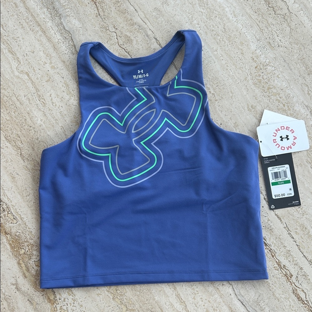 NEW 🆕 Under Armour Navy Blue Tank Top with Logo Kids size L
